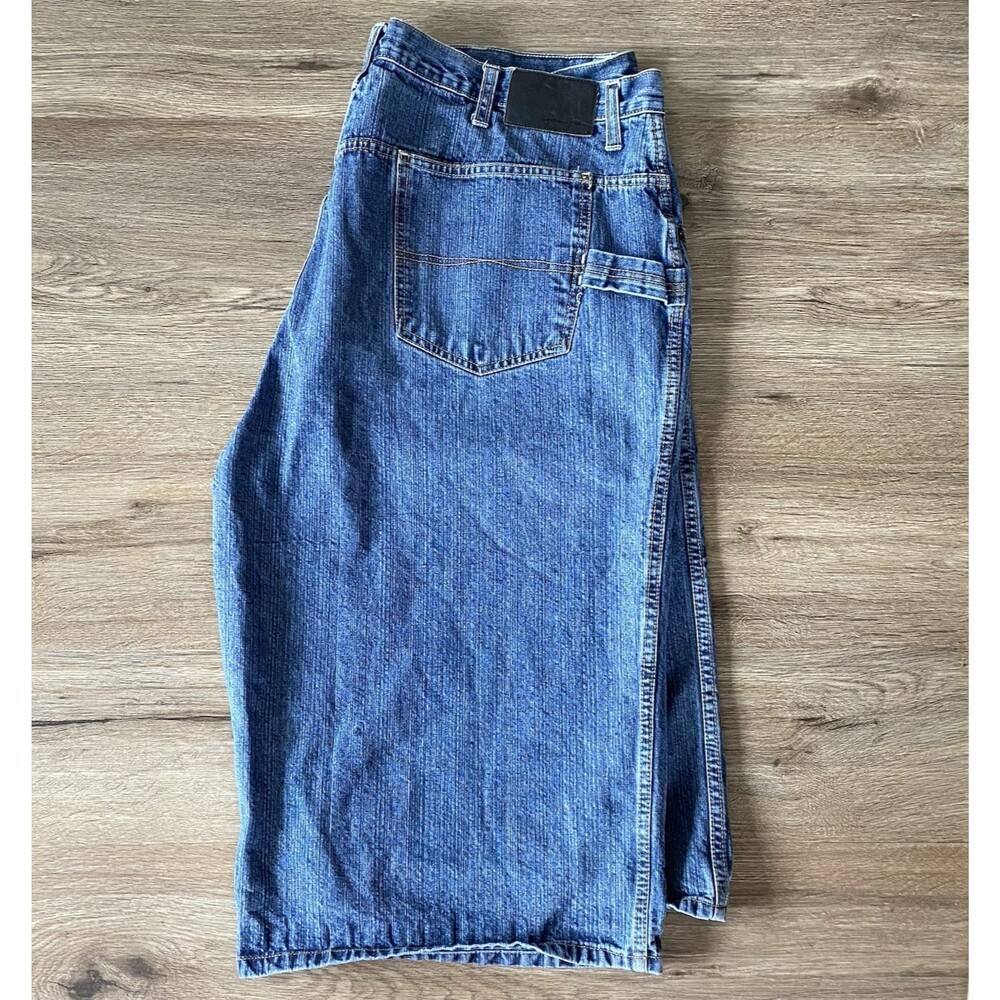 Vtg Sean John Men's Jean Shorts Baggy Blue Wide Leg Denim 100% Cotton Y2K Sz 40
